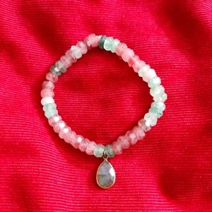 Watermelon Tourmaline Bead Bracelet